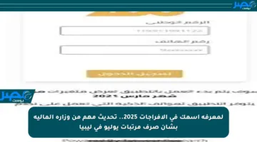 لمعرفة اسمك في الإفراجات 2025.. تحديث مهم من وزارة المالية بشأن صرف مرتبات يوليو في ليبيا